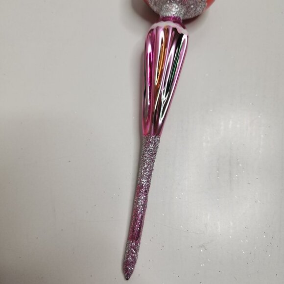 Vintage European Christmas Classic Long Hand Decorated Glass Ornament with Box - Picture 4 of 9